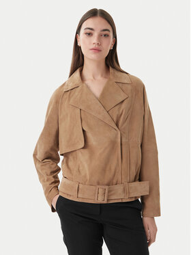 Marella Marella Lederjacke Epoca 2613441061 Beige Regular Fit