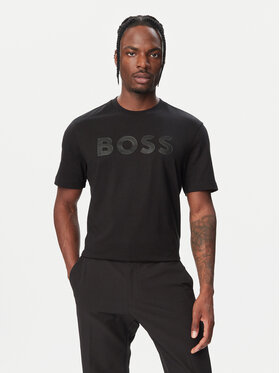 BOSS BOSS T-krekls Structure Logo 50566883 Melns Regular Fit