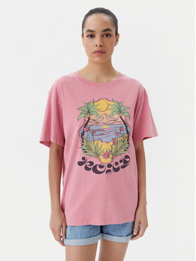 Roxy Roxy T-shirt ERJZT05905 Ružičasta Oversize