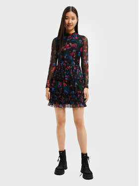 Desigual Desigual Každodenní šaty MONSIEUR CHRISTIAN LACROIX Sea 22WWVK41 Černá Regular Fit