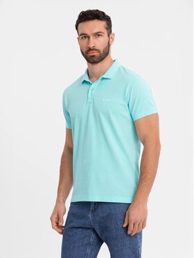 Ombre Ombre Polo OM-POSS-0103 Turkusowy Regular Fit