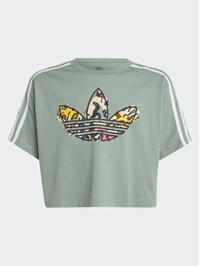 adidas adidas T-Shirt Animal Print Crop T-Shirt IB8582 Zielony Loose Fit
