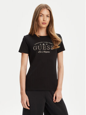 Guess Guess Tričko V5YI13 J1314 Čierna Regular Fit