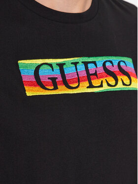 Guess T-shirt M3YI60 K9RM1 Crni Premaz Od Rodija Slim Fit