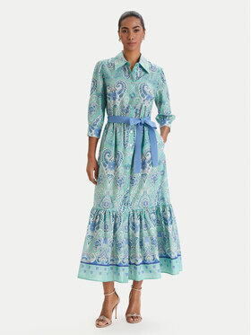 Luisa Spagnoli Luisa Spagnoli Košilové šaty Pampa 543211 Zelená Regular Fit