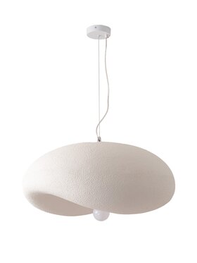 MIAhome MIAhome Lampa wisząca Japandi STONE FLAT biała 40 cm Biały