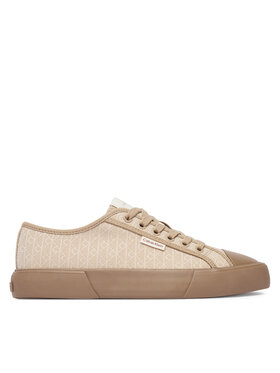 Calvin Klein Calvin Klein Trampki Vulc Low Laceup Aop Canvas HW0HW03142 Beżowy