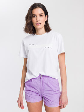 Cross Jeans Cross Jeans T-Shirt 55938-008 Biały Regular Fit