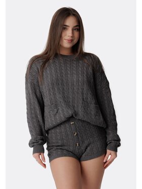 LAURELLA LAURELLA Komplet top i szorty materiałowe 6TU034 Szary