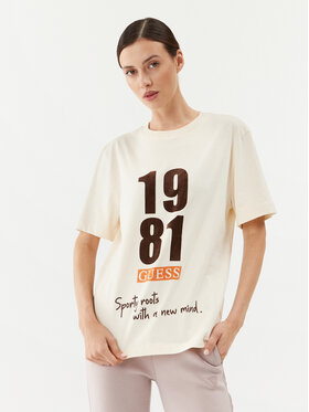 Guess Guess T-Shirt V3BI00 KA260 Beżowy Regular Fit