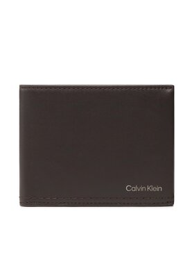 Calvin Klein Calvin Klein Duży Portfel Męski Duo Stitch Bifold 5cc W/Coin L K50K510322 Brązowy