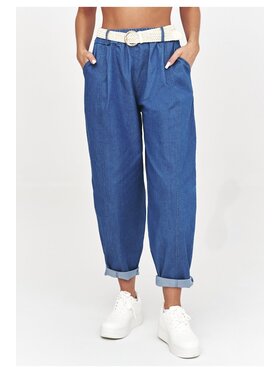 Makadamia Makadamia Jeansy C56 Niebieski Loose Fit