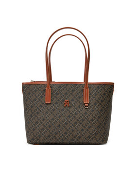 Tommy Hilfiger Tommy Hilfiger Geantă Th Monoplay Leather Mini Tote AW0AW17415 Negru