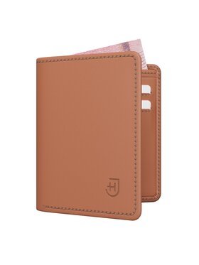 James Hawk James Hawk Mały Portfel Męski Męski skórzany portfel slim z RFID Brązowy