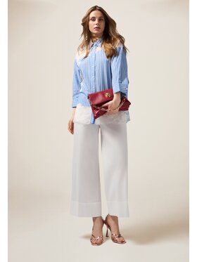 Oltre Oltre Spodnie materiałowe P065R008589N011 Biały Baggy Fit