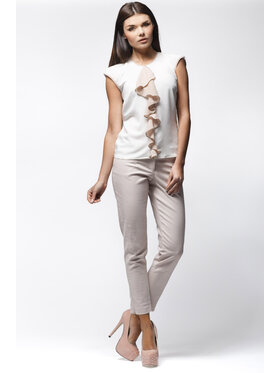 Awama Awama Bluzka A025 Écru Basic Fit