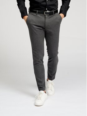 TeeShoppen TeeShoppen Spodnie garniturowe 'Perform Collection' Szary Slim Fit