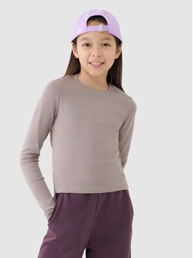 4F 4F S dlhými rukávmi 4FJRSS25TLONF505-83S Hnedá Slim Fit