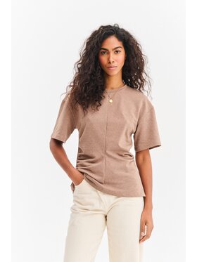 NAOKO NAOKO T-Shirt Browned Sugar Beżowy Regular Fit