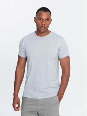 Ombre Ombre T-Shirt OM-TSBS-0146 Šedá Regular Fit
