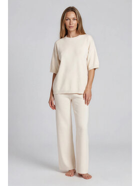 Fobya Fobya Bluzka F3013 Kremowy Basic Fit