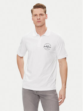 Jack&Jones Jack&Jones Тениска с яка и копчета Forest 12248621 Бял Standard Fit