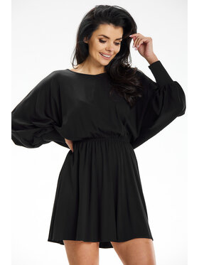 Awama Awama Sukienka letnia A640 Czarny Basic Fit