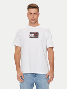Tommy Jeans Tommy Jeans T-krekls Street Sigh Flag DM0DM18528 Balts Regular Fit