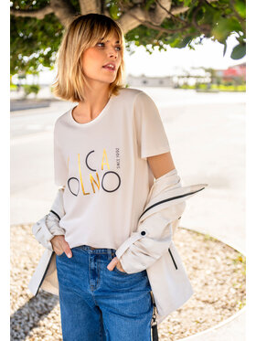 Volcano Volcano T-Shirt T-MADAME Écru Regular Fit