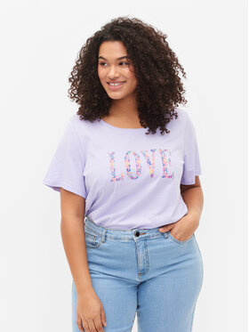 Zizzi Zizzi T-särk V50224B Lilla Regular Fit