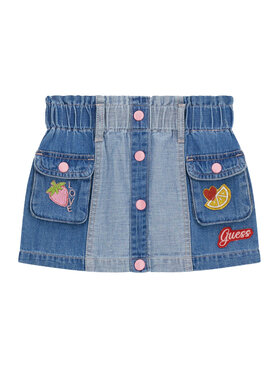 Guess Guess Džínsová sukňa K6GD05 D7850 Modrá Regular Fit