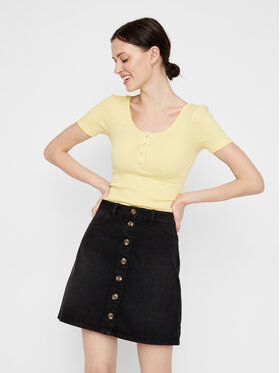 Pieces Pieces Majica 17101439 Žuta Slim Fit