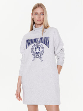 Tommy Jeans Tommy Jeans Džemper haljina Varsity DW0DW15004 Siva Regular Fit