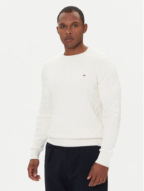 Tommy Hilfiger Tommy Hilfiger Sweter MW0MW33132 Écru Regular Fit