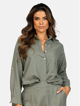 Feba Feba Koszula F249 Khaki Comfort Fit