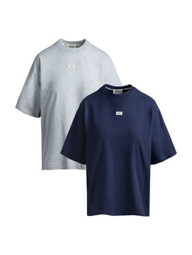 BIZUU BIZUU T-Shirt BASIC TIMMY 2-PACK Šedá Standard Fit