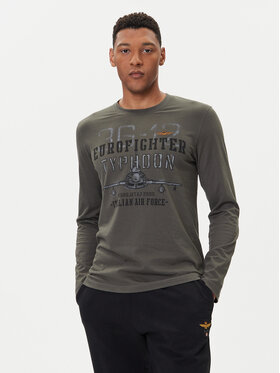 Aeronautica Militare Aeronautica Militare Majica z dolgimi rokavi 252TS2477UJ00641 Siva Regular Fit