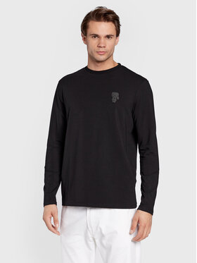 KARL LAGERFELD KARL LAGERFELD Тениска с дълъг ръкав 755028 524221 Черен Regular Fit