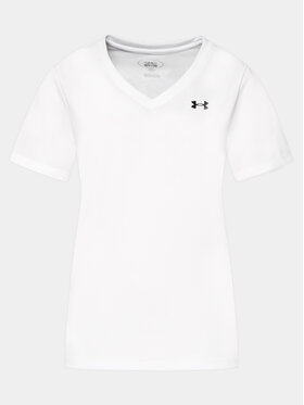 Under Armour Športna Majica Tech Ssv- Solid 1384229-100 Bela Loose Fit