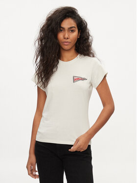 Wrangler Wrangler T-Shirt Shrunken Band 112350301 Εκρού Slim Fit
