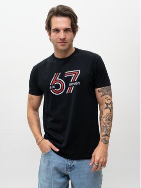 MyStars MyStars T-Shirt Six Seven 67 viral koszulka na prezent 130638 Czarny Regular Fit
