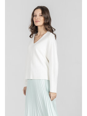 Deni Cler Milano Deni Cler Milano Sweter T-DC-S404-F2-10-10-1 Biały Oversize