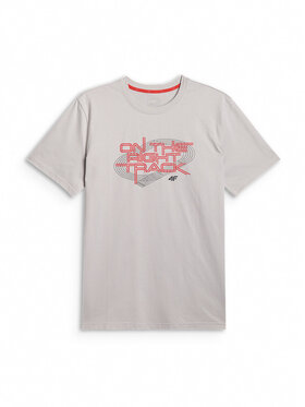 4F 4F T-Shirt MONOCHROME MOVEMENT Szary jasny Regular Fit