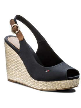 Tommy Hilfiger Tommy Hilfiger Espadrilky Iconic Elena Basic Sling Back FW0FW02787 Tmavomodrá
