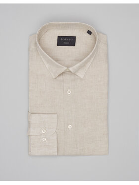 Borgio Borgio Koszula Linosa 00668 Beżowy Classic Fit