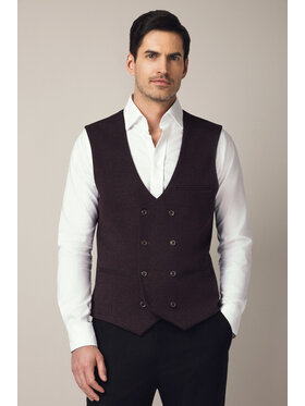 Lancerto Lancerto Kamizelka Altomonte KA131225000009 Bordowy Slim Fit