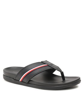 Tommy Hilfiger Japonke Leather Toe Post Sandal FM0FM04460 Črna