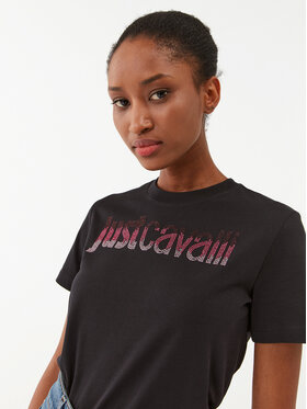 Just Cavalli Majica 75PAHE00 Črna Regular Fit