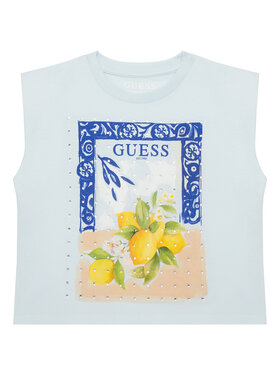 Guess Guess Marškinėliai J6GI12 K8HM4 Žydra Regular Fit