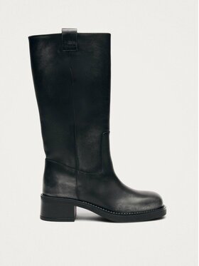 ALOHAS ALOHAS Kozaki Sajan Black Leather Boots Czarny